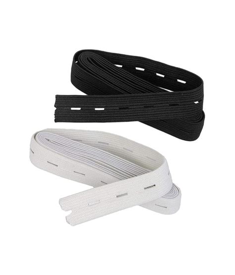 Lastique Trou Plat Ceinture Mm Blanc Ou Noir