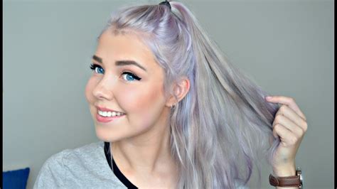 Greylavender Hair Tutorial Bleaching And Toning Youtube