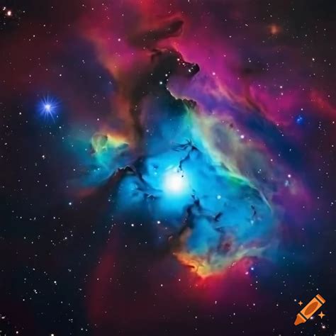 Cosmic Nebula Forming Colorful Flower Energy On Craiyon