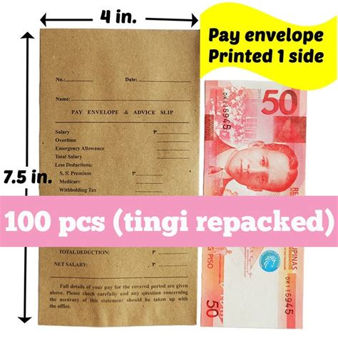 Coin Pay Envelope PAYROLL 500 Pcs Size No 8½ Kraft Brown 7 5 in x 4