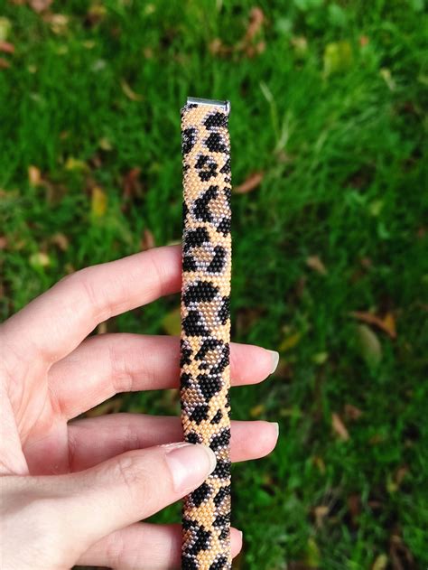 Leopard Print Armband Perle H Keln Armband Leopard Armband Etsy