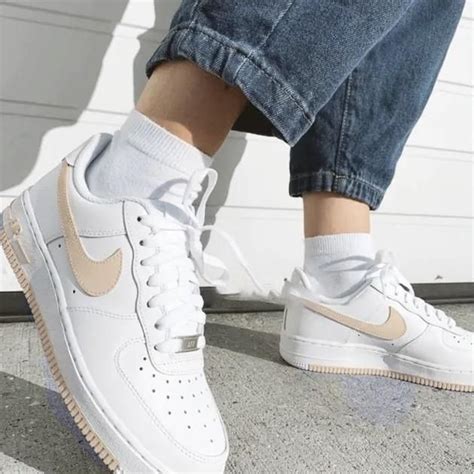 Biege Air Force 1 Custom In 2022 New Nike Air Force Custom Shoes