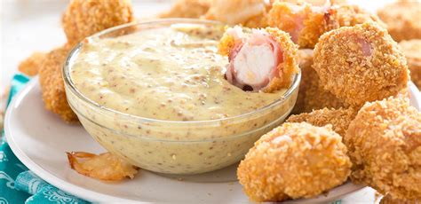 Chicken Cordon Bleu Bites With Honey Mustard Sauce Chicken Ca