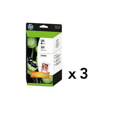 Lot De 3 Packs De 2 Cartouches D Encre Noire Et Couleurs HP301 HP