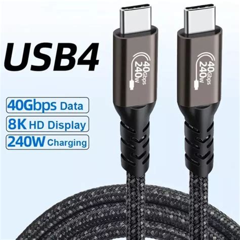 Thunderbolt Usb4 Data Line Type C Cable 8k Projection Pd 240w Fast Charginh8 O9 £5 89 Picclick Uk