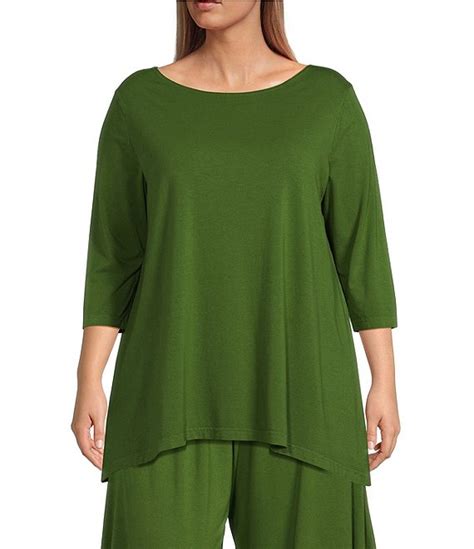 Bryn Walker Plus Size Piera Organic Bamboo Cotton Crew Neck Elbow