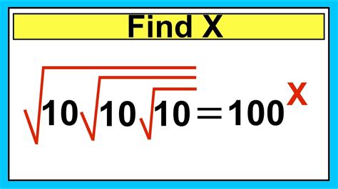 Nice Square Root Exponent Math Simplification Find The Value Of X Youtube