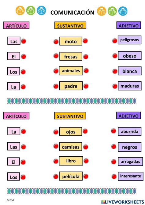 Practica Los Art Culos Sustantivos Y Adjetivos En Espa Ol