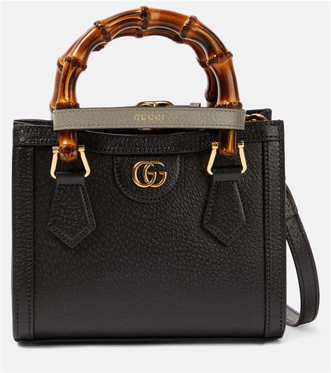 Gucci Diana Mini Leather Tote Bag In Black Lyst