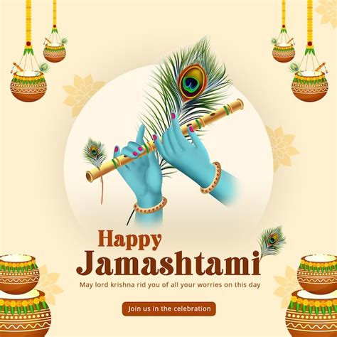 Premium Psd Happy Krishna Janmashtami Social Media Post Design