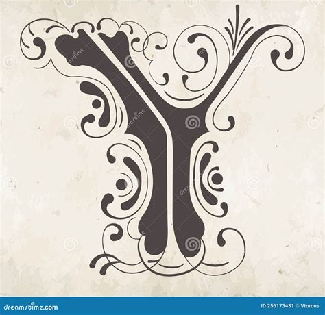 Decorative Letter Y Calligraphy Style Stock Vector Illustration Of