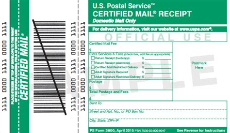 Usps Certified Mail How To Send Cost Return Receipt