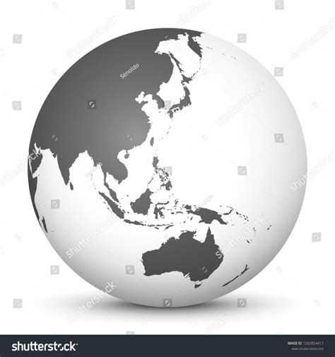 An Image Of The Earth Globe On White Background With Shadow And