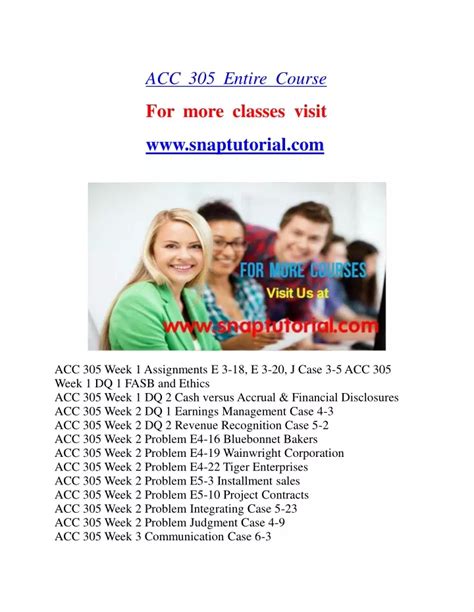 PPT ACC 305 Extraordinary Success Snaptutorial PowerPoint