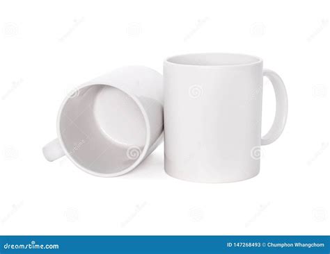 Caneca De Caf Vazia Isolada No Fundo Branco Molde Do Copo Da Bebida