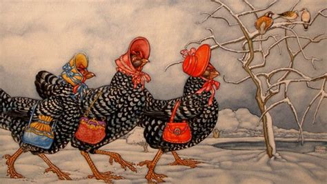 The Twelve Days Of Christmas Three French Hens By Angel Dominguez