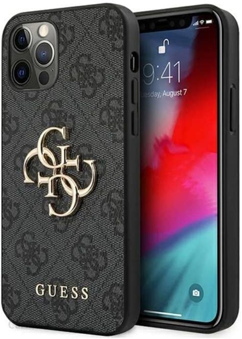 Guess 4G Big Metal Logo Etui IPhone 12 IPhone 12 Pro Szary Etui