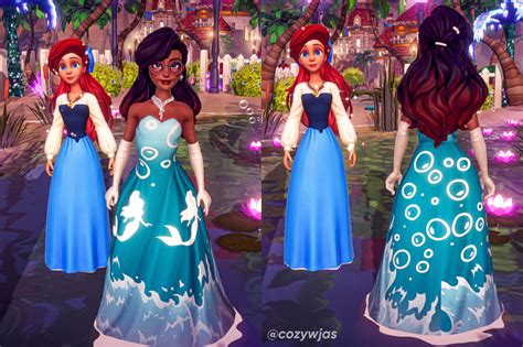 Clothing Design Ariel Inspired Dress 🫧🤍 Disney Dreamlight Valley Jas