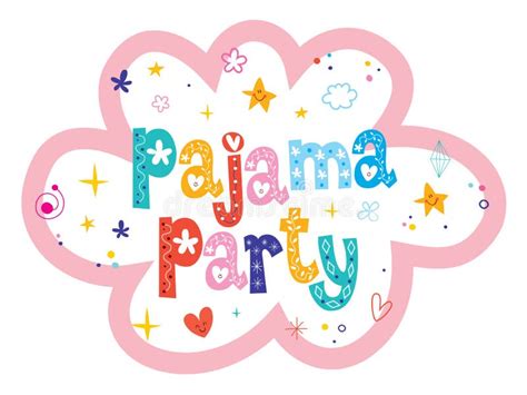 Pajama party stock vector. Illustration of party, lettering - 142957642