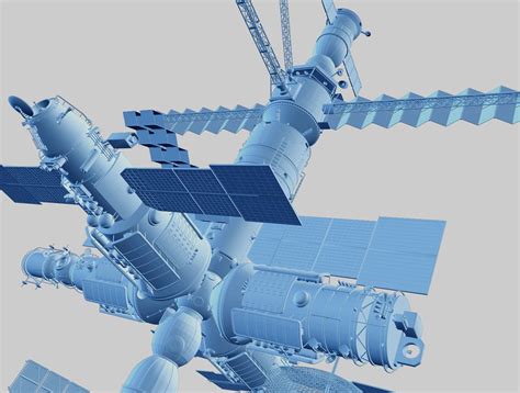 Mir Space Station 3D Model 69 Obj Fbx Stl Dae Blend Free3D