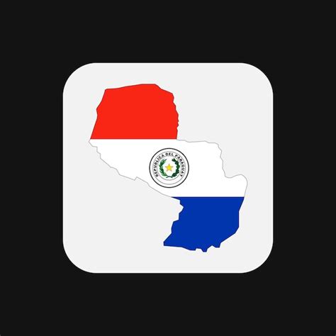 Paraguay Mapa Silueta Con Bandera Sobre Fondo Blanco Vector Premium