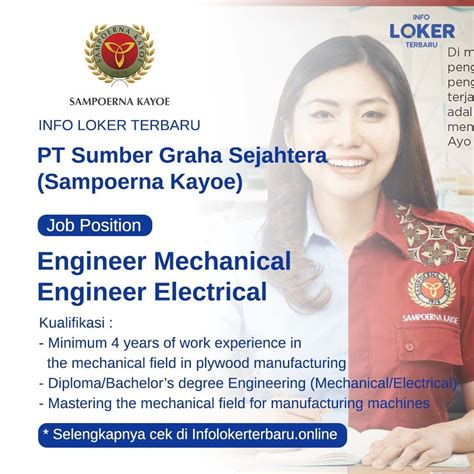 Info Loker Terbaru Pt Sumber Graha Sejahtera Sampoerna Kayoe Tahun