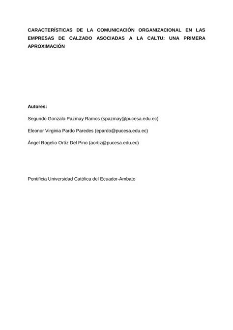 PDF CARACTERÍSTICAS DE LA COMUNICACIÓN ORGANIZACIONAL repositorio