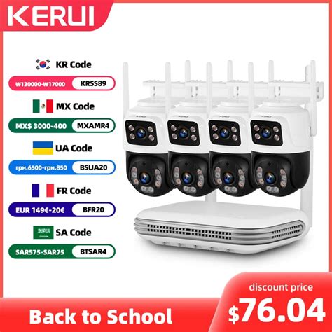 Kerui Mp Full Hd Ch Nvr Inal Mbrico De Seguridad Wifi Ip Kit De