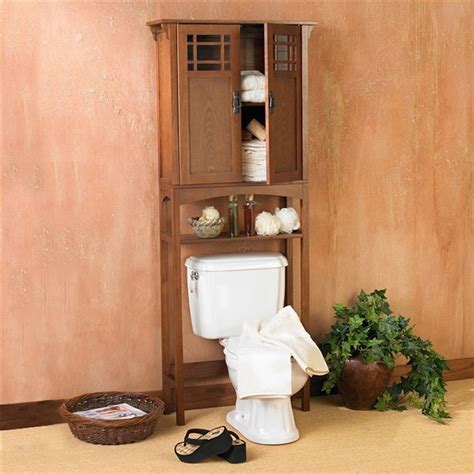 Oak Finish Over The Toilet Space Saver Bathroom Cabinet Semis Online