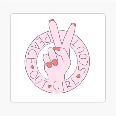 Peace Out Girl Scout Sticker By Meganbxiley Redbubble