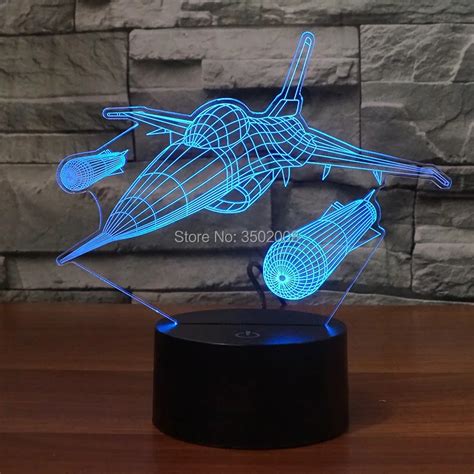 3D cool air airplane shapes colorful night lights 7 colors as gifts or ...