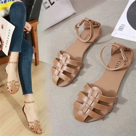 Hot Korean Fashion Flat Sandals For Women Shopee Philippines