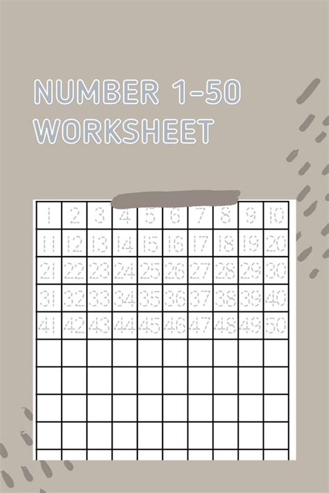 the number 1 - 50 worksheet is shown