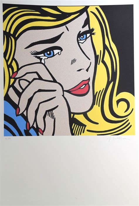 Roy Lichtenstein D Après Crying Girl Impression Sign