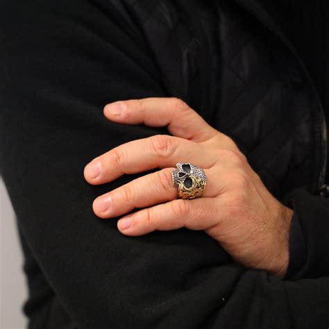 Bague Homme T Te De Mort Flamboyante Argent