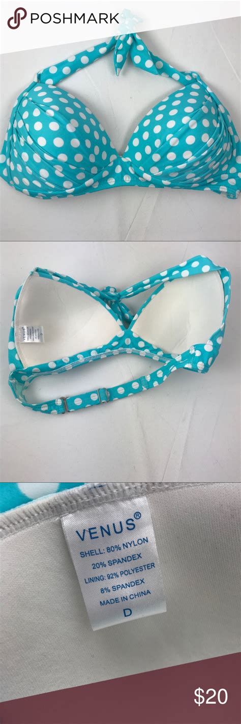 Venus Blue Polka Dot Padded Bikini Top Bikini Tops Padded Bikini Top