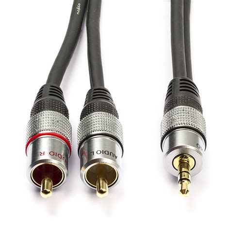 Tulp Naar Jack 3 5 Mm Kabel Nedis 2 5 Meter Stereo Verguld 100