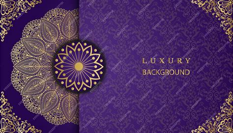 Premium Vector | A purple and gold background with a gold pattern.