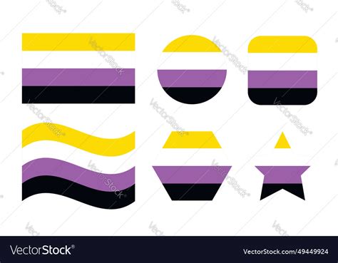 Non Binary Pride Flag Sexual Identity Royalty Free Vector