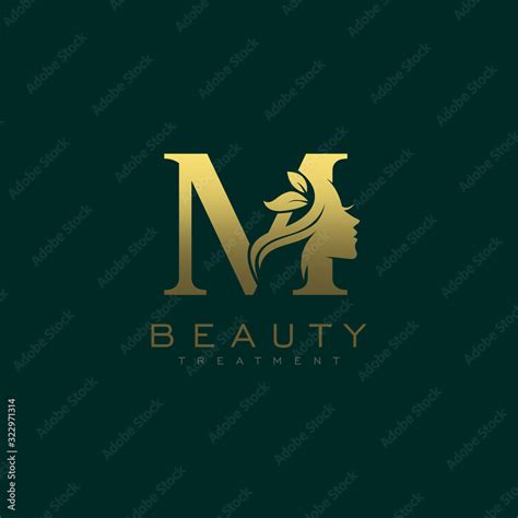 Letter M Luxury Beauty Face Logo Design Vector Stock Vector Adobe Stock