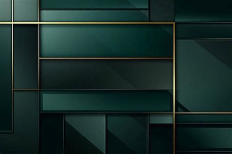 Premium Photo Dark Green Abstract Background With Gold Lines And