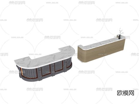 现代接待台 前台 吧台su模型下载id15089563sketchup模型下载 欧模网