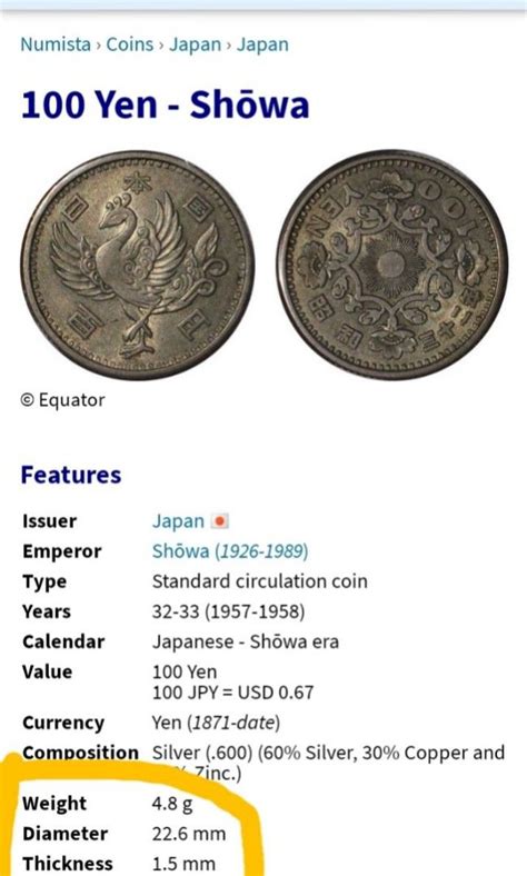 C J 4 1 PC KOIN PERAK KUNO ASLI 100 YEN HIROHITO 1958 SILVER