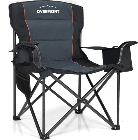 Overmont Chaise De Camping Pliante Portable Avec Poche Isotherme Porte