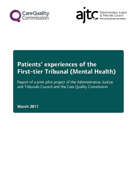 File AJTC CQC First Tier Tribunal Report March 2011 Pdf Mental Health