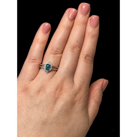 Bague Argent Opale Triplet Bleue Verte