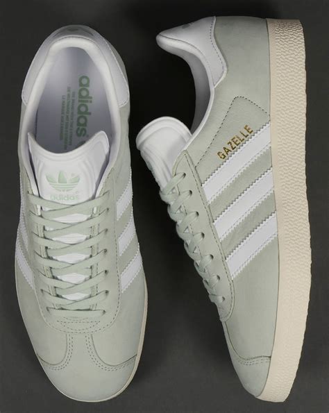 Adidas Gazelle Letaher Trainers Linen Greenwhiteoriginalswomens