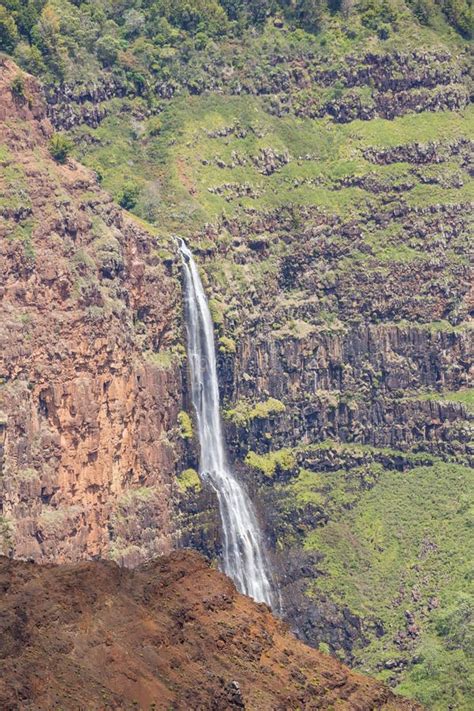 Waimea Falls Waterfall in Hawaii Stock Image - Image of pond, water ...