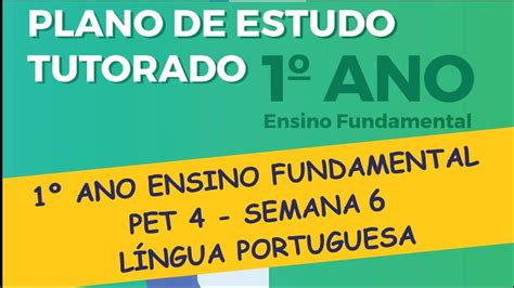 Corre O Pet Semana L Ngua Portuguesa Ano Ensino