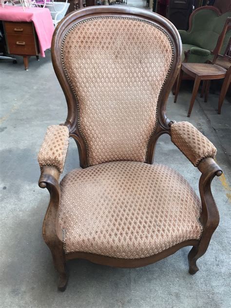 4 Fauteuil Ancien Bois Et Tissu